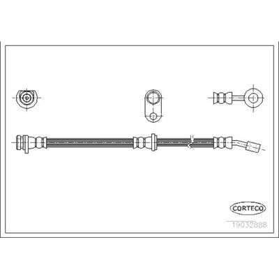 Tubo del freno CORTECO 19032888 - Asse posteriore destro Tubo del freno CORTECO 19032888 - Asse posteriore destro