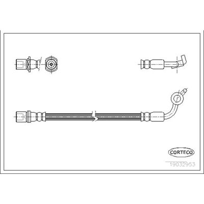 Corteco Toyota Hiace - Furtun flexibil de frână - Față dreaptă Corteco Toyota Hiace - Furtun flexibil de frână - Față dreaptă