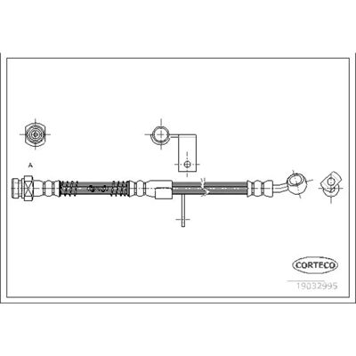Corteco 19032995 Forbremse Slange - Bremserør Corteco 19032995 Forbremse Slange - Bremserør
