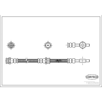 Corteco bremse slange Hyundai Santa Fe - Bagaksel 485mm Corteco bremse slange Hyundai Santa Fe - Bagaksel 485mm