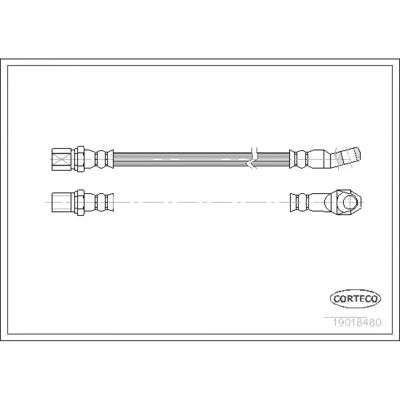 Corteco Modell 19018480 - Fleksibel bremse slange for foran og bak Corteco Modell 19018480 - Fleksibel bremse slange for foran og bak