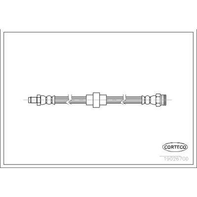 Corteco 19026700 - Fleksibel bremse slange til Peugeot 205, 309, 505 Corteco 19026700 - Fleksibel bremse slange til Peugeot 205, 309, 505
