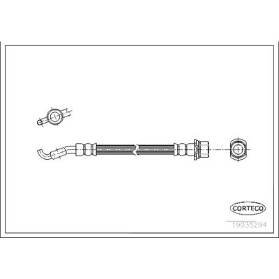 Corteco Toyota Avensis Fleksibel bremse slange - Bak venstre 295mm Corteco Toyota Avensis Fleksibel bremse slange - Bak venstre 295mm