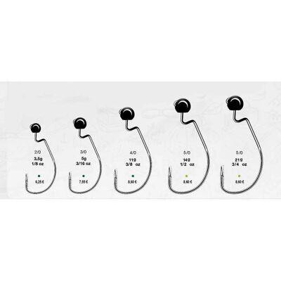 VMC Mystic 7340RJ N.5/0 offset with weight 14g - Fishing Jig Head VMC Mystic 7340RJ N.5/0 offset with weight 14g - Fishing Jig Head