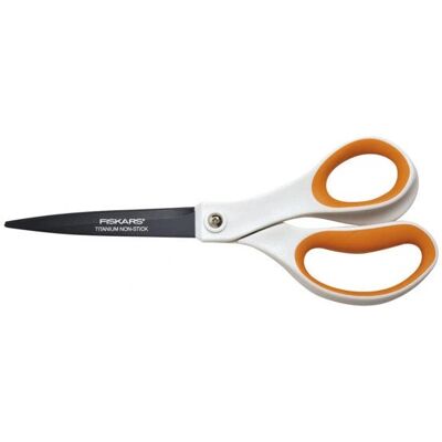 Fiskars 1004721 Titanium Non-Stick Scissors - 21cm, Black/Orange - Cutting Tools Fiskars 1004721 Titanium Non-Stick Scissors - 21cm, Black/Orange - Cutting Tools