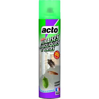 Acto - Punaises Diaboliques Et Vertes 400ml - 400ml - Lutte antiparasitaire - Insecticide - Publicité Acto - Punaises Diaboliques Et Vertes 400ml - 400ml - Lutte antiparasitaire - Insecticide - Publicité