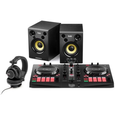 Hercules DJ Essentials Kit - DJ Controller, Lautsprecher, Kopfhörer - Komplett Hercules DJ Essentials Kit - DJ Controller, Lautsprecher, Kopfhörer - Komplett