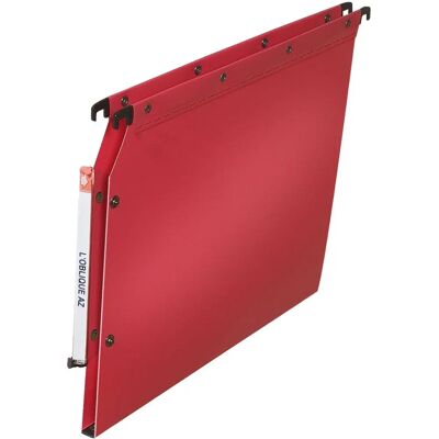 L'OBLIQUE AZ Elba Heavy-duty Polypropylene Suspended Files - 150 Sheets - U 15 mm - Red - 10 Pack L'OBLIQUE AZ Elba Heavy-duty Polypropylene Suspended Files - 150 Sheets - U 15 mm - Red - 10 Pack