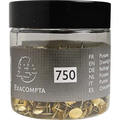 Exacompta Messing Takkrokar - 750 st - 9,5mm - Stor rund låda Exacompta Messing Takkrokar - 750 st - 9,5mm - Stor rund låda