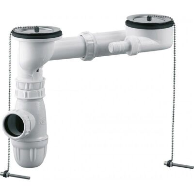 VALENTIN Lavello doppio in PVC - 156/260mm - Troppo pieno VALENTIN Lavello doppio in PVC - 156/260mm - Troppo pieno