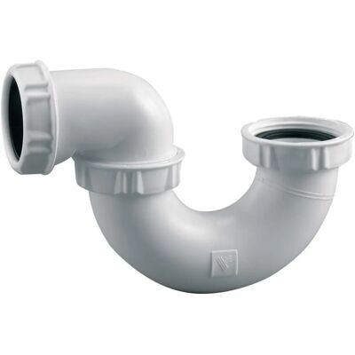 VALENTIN PVC Badewannensiphon - 40mm, Weiß, Verstellbare Ausgänge VALENTIN PVC Badewannensiphon - 40mm, Weiß, Verstellbare Ausgänge
