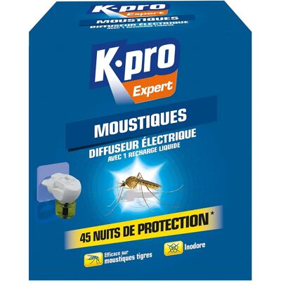 Diffusionur électrique anti-moustiques Expert Kapo - 45 nuits sans odeur - Publicité Diffusionur électrique anti-moustiques Expert Kapo - 45 nuits sans odeur - Publicité