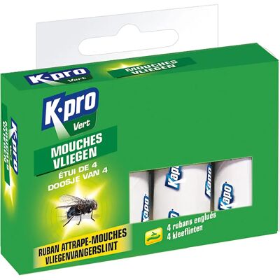 Ruban attrape-mouches KAPO Vert - Lot de 4 - Publicité Ruban attrape-mouches KAPO Vert - Lot de 4 - Publicité