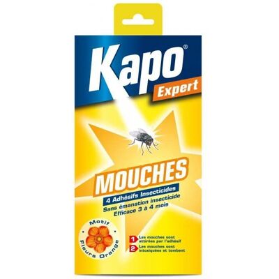 Kapo Bandes adhésives anti-mouches - lot de 4 - Publicité Kapo Bandes adhésives anti-mouches - lot de 4 - Publicité