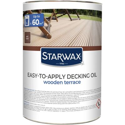 Starwax - Sellador a base de agua incoloro 5L para superficies de madera exteriores Starwax - Sellador a base de agua incoloro 5L para superficies de madera exteriores