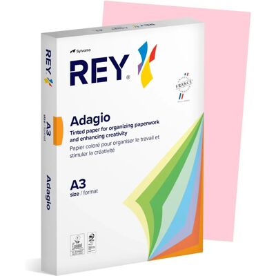 ADAGIO Rey Adagio Papier Rose A3 80g - Papier - Publicité ADAGIO Rey Adagio Papier Rose A3 80g - Papier - Publicité