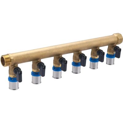 Conector de tubería multicapa de latón Quick Plomberie 6 salidas 3/4" Conector de tubería multicapa de latón Quick Plomberie 6 salidas 3/4"