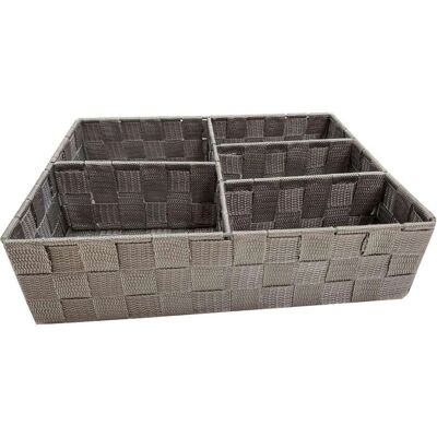 Förvaringsorganizer av naturlig fiber - 5 fack - 25x8x32 cm - Badrumsaccessoarer Förvaringsorganizer av naturlig fiber - 5 fack - 25x8x32 cm - Badrumsaccessoarer