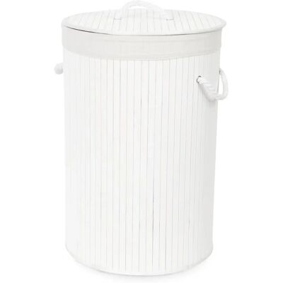 COMPACTOR Coș de rufe din bambus alb pliabil - 40x60 cm COMPACTOR Coș de rufe din bambus alb pliabil - 40x60 cm
