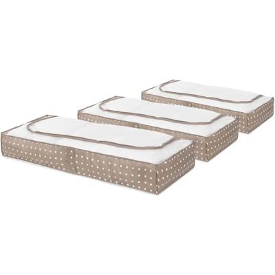 COMPACTOR RAN9816 - Organizador de armazenamento - Marrone rivoli - Conjunto de 3 bolsas finas para debaixo da cama COMPACTOR RAN9816 - Organizador de armazenamento - Marrone rivoli - Conjunto de 3 bolsas finas para debaixo da cama
