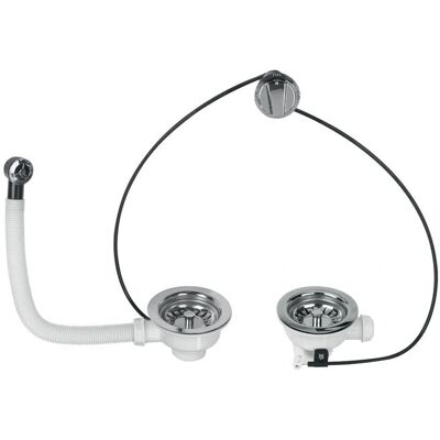 Wirquin 30718724 évier évacuation - Gain de place, 90mm, acier inoxydable Wirquin 30718724 évier évacuation - Gain de place, 90mm, acier inoxydable
