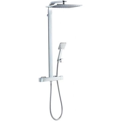 Wirquin 60721391 Douche systeem - Chroom, 2 koppen, Thermostaat Wirquin 60721391 Douche systeem - Chroom, 2 koppen, Thermostaat