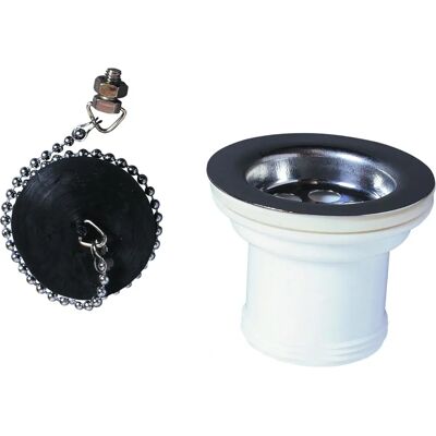 Bon de lavabo en inox noir 50mm Wirquin Bon de lavabo en inox noir 50mm Wirquin