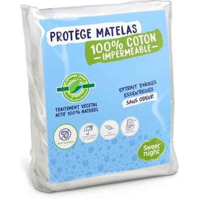 Protection de Matelas SweetNight - 180x200 - Blanc - Anti-allergies - Publicité Protection de Matelas SweetNight - 180x200 - Blanc - Anti-allergies - Publicité
