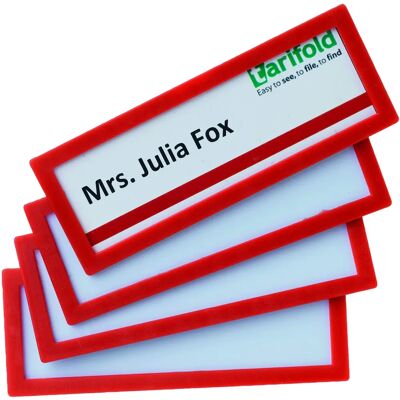 Tarifold Cadres Adhésifs Rouges Pack de 4 - Cadre d'Identification Tarifold Cadres Adhésifs Rouges Pack de 4 - Cadre d'Identification