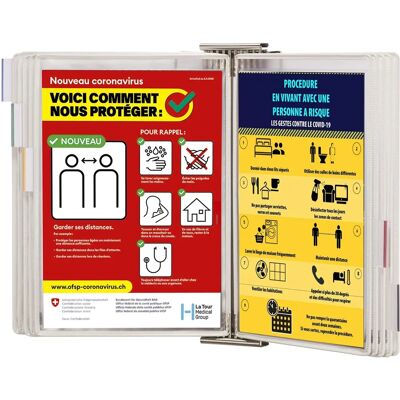 Sistema de Presentación de Pared Tarifold - A4 Blanco Antibacteriano Sistema de Presentación de Pared Tarifold - A4 Blanco Antibacteriano