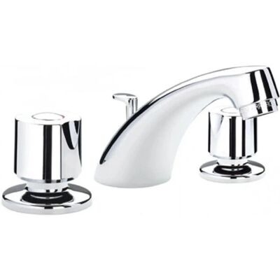 Kramer - Mezclador de lavabo cromado de 3 agujeros con desagüe automático en latón Kramer - Mezclador de lavabo cromado de 3 agujeros con desagüe automático en latón