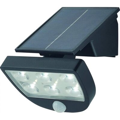 Voltman - Lámpara solar de pared con detector de movimiento - 150lm - Negro Voltman - Lámpara solar de pared con detector de movimiento - 150lm - Negro