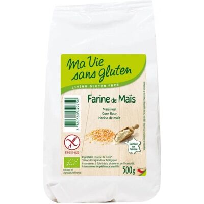 Harina de maíz orgánica sin gluten - 500 g, cultivada en Francia Harina de maíz orgánica sin gluten - 500 g, cultivada en Francia