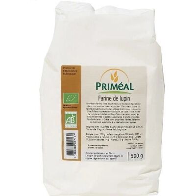 Harina de altramuz Primeal Francia 500 g - Orgánica, Rica en proteínas Harina de altramuz Primeal Francia 500 g - Orgánica, Rica en proteínas