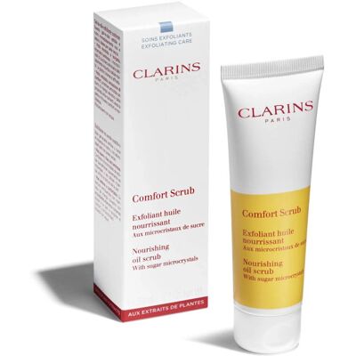 Clarins Gommage Confort Huile Nourrissante - Microcristaux nourrissants - Visage & Lèvres - Publicité Clarins Gommage Confort Huile Nourrissante - Microcristaux nourrissants - Visage & Lèvres - Publicité