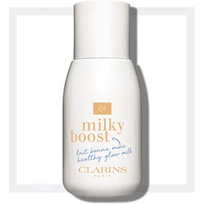 Clarins Milky Boost Flasche Lotion - Foundation - Gesunder Glow Clarins Milky Boost Flasche Lotion - Foundation - Gesunder Glow