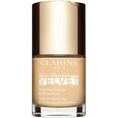 Clarins Skin Illusion Velvet Flytende Foundation - Fuktighetsgivende Matte Finish for Kvinner Clarins Skin Illusion Velvet Flytende Foundation - Fuktighetsgivende Matte Finish for Kvinner