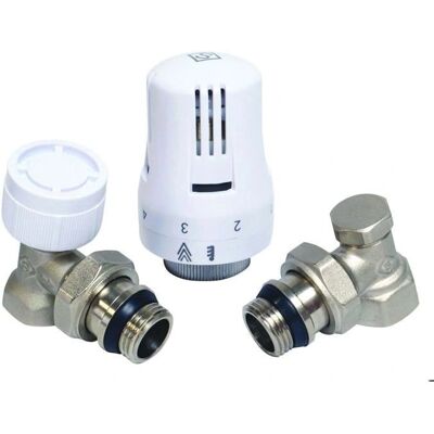 Kit de thermostat de radiateur CENTRALE BRICO - Métal, Nickel, Angle - Publicité Kit de thermostat de radiateur CENTRALE BRICO - Métal, Nickel, Angle - Publicité