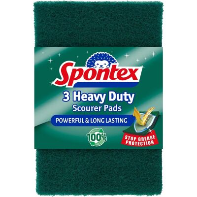 Spontex Model 19500103 Heavy-Duty Scourer Pad 3 Pack - Scourer Pads Spontex Model 19500103 Heavy-Duty Scourer Pad 3 Pack - Scourer Pads