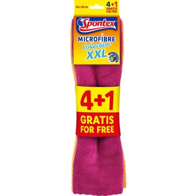 Spontex Microfibra XXL Assortita - 5 panni - Multiuso Spontex Microfibra XXL Assortita - 5 panni - Multiuso