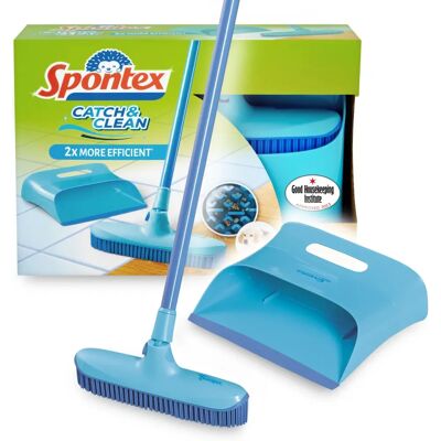 Spontex Catch & Clean inomhus gummiborste och stövskuffe set Spontex Catch & Clean inomhus gummiborste och stövskuffe set