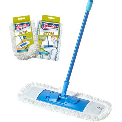 Spontex Extra Flat Mop - Mikroszálas - 80-140cm teleszkópos nyél Spontex Extra Flat Mop - Mikroszálas - 80-140cm teleszkópos nyél