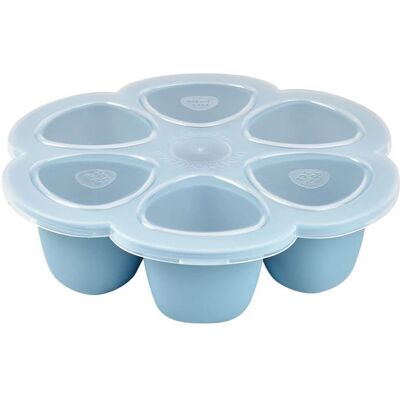 BEABA Silikonbehälter - 6x90ml Blau - Lebensmittelbehälter BEABA Silikonbehälter - 6x90ml Blau - Lebensmittelbehälter