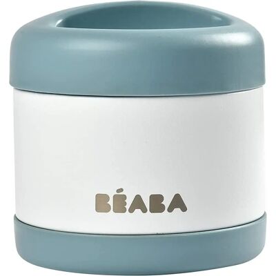 Beaba Rostfritt Stål Matbehållare - 500ml Blå / Vit Beaba Rostfritt Stål Matbehållare - 500ml Blå / Vit