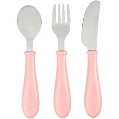BEABA Rosa Rostfritt Stål Barn- och Småtallrik Bestick BEABA Rosa Rostfritt Stål Barn- och Småtallrik Bestick