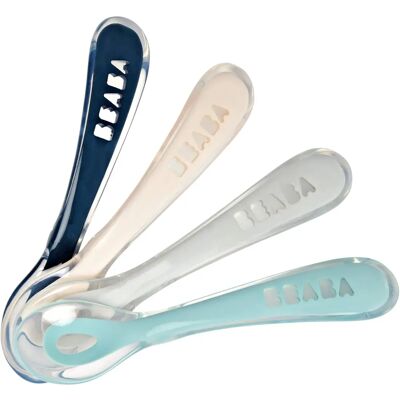Beaba 2nd Age Baby Silicone Spoons - Set of 4 - Feeding Cutlery Beaba 2nd Age Baby Silicone Spoons - Set of 4 - Feeding Cutlery