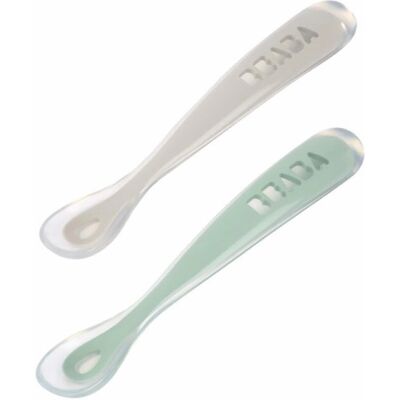Beaba Baby Löffel - Silikon-Ernährungsset - 2 Stück - 1. Stufe - Mit Tragetasche - Beaba Beaba Baby Löffel - Silikon-Ernährungsset - 2 Stück - 1. Stufe - Mit Tragetasche - Beaba