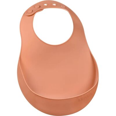 Beaba Terracotta Vattentät silikonbaby haklapp - Justerbar nacke Beaba Terracotta Vattentät silikonbaby haklapp - Justerbar nacke