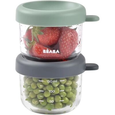 Beaba Salbeigrün Glas Baby Food Behälter-Set - 150ml Beaba Salbeigrün Glas Baby Food Behälter-Set - 150ml