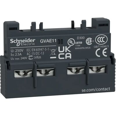 Schneider Electric GVAE11 Hulpkontakt - Voor montage - 1NO + 1NC - Producttype Schneider Electric GVAE11 Hulpkontakt - Voor montage - 1NO + 1NC - Producttype